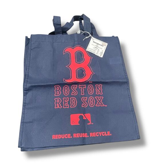 Boston Red Sox Reusable Bag MLB Baseball FOCO Shopping Grocery Gym School Blue - Picture 2 of 9